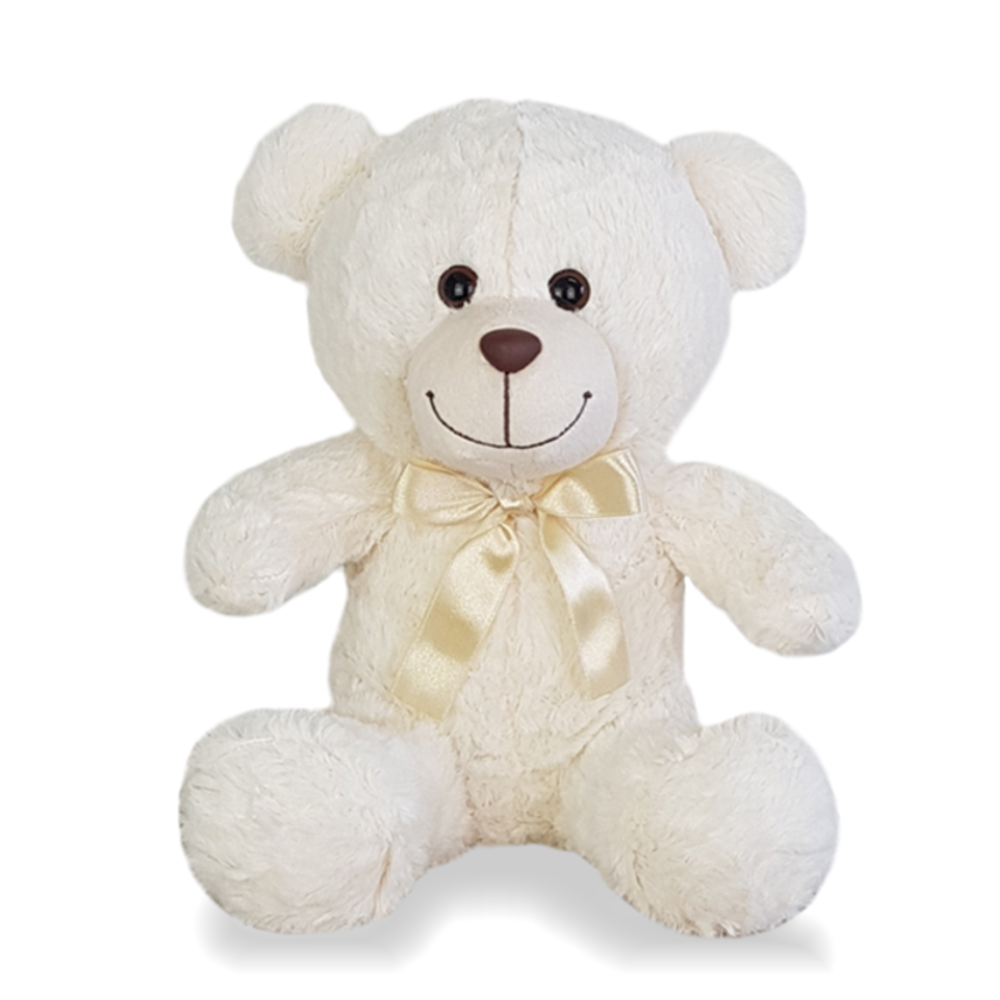 Urso de Pelúcia 30 cm Nicho G Decoração Quarto Bebê Pêssego