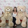 urso de pel cia gigante 1 metro e 30 cm guto areia ambiente