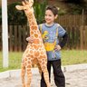 girafa de pel cia 1 metro de 30 cm safari realista ambiente