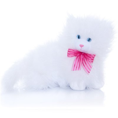 gatinha de pel cia 30 cm manhosa branca peluda